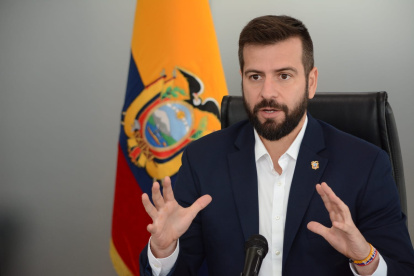 El titular de Economía y Finanzas, Pablo Arosemena, en rueda de prensa este 11 de julio de 2022.