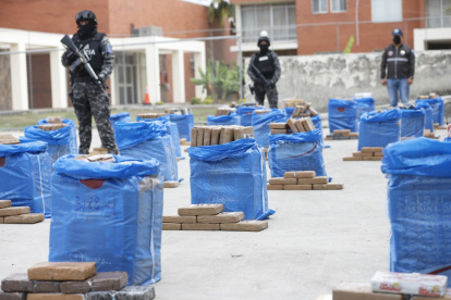 Caso. En octubre de 2021 se incautaron cinco toneladas de droga en Guayaquil. Ese año fueron 210 en total.