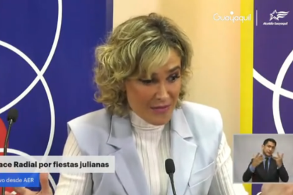 Funcionaria. La alcaldesa durante la rendición de cuentas.