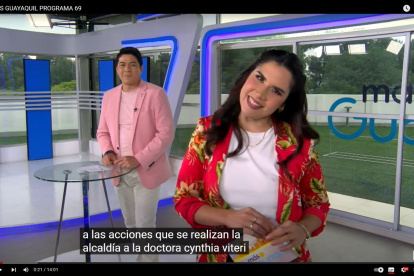 Captura. Más Guayaquil, el programa donde todo es “gracias a la doctora Viteri”, busca informar a la ciudadanía.