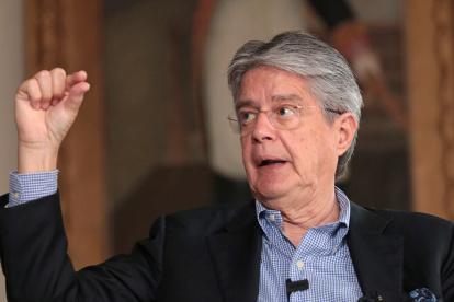 Entrevista al Presidente de la República Guillermo Lasso Mendoza, en uno de los salones de la Gobernación del Guayas en Guayaquil Agencia.