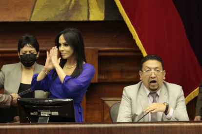 Marcela Holguín saluda al pleno luego de su posesión como primera vicepresidenta.