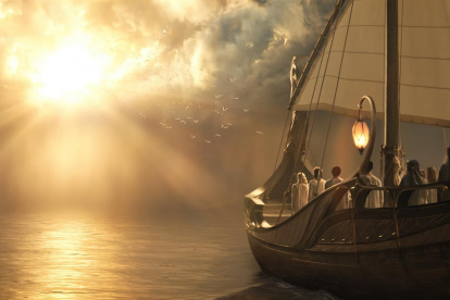 Fotograma cedido por Amazon Studios de una escena de la serie "The Lord Of The Rings: The Rings of Power" presentada este viernes en el Hall H de la Comic-Con, celebrada en San Diego, California (EE.UU.)