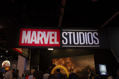 Fotografía de archivo del logo de Marvel Studios.