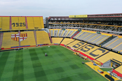 Una panorámica del estadio Monumental, sede de la final de la Copa Libertadores.