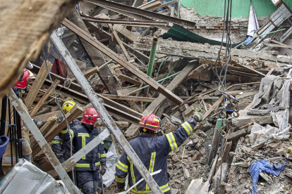 Edificio bombardeado en Ucrania