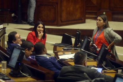 Asamblea. Todos los legisladores correístas, junto con los socialcristianos y una parte de Pachakutik fueron los que posesionaron a Raúl González.
