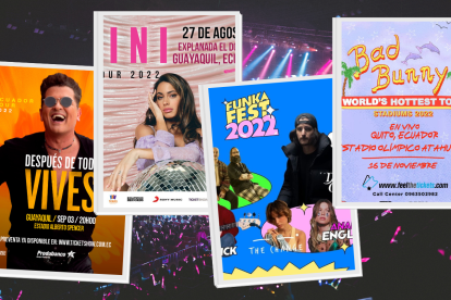 Conciertos confirmados en Ecuador entre agosto y noviembre.