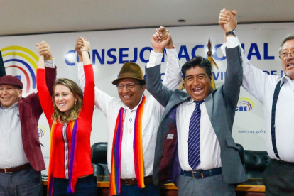 Candidatos. Jorge Yunda junto con sus aliados.