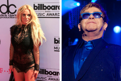 Britney Spears y Elthon Jhon.