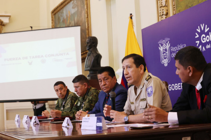 Informe. El gobernador Lorenzo Calvas destacó una mayor coordinación entre la Policía Nacional y el Ejército.