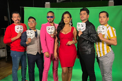 Rey Vásquez, Lazito de la farándula, Santiago Castro, Dora West, Poncho Quintero y Dieter Hoffmann.