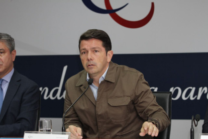 El ministro de Gobierno, Francisco Jiménez, en una actividad del Consejo de la Judicatura.