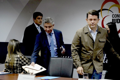 Autoridades. El presidente (e) del Consejo de la Judicatura, Fausto Murillo y el ministro de Gobierno Francisco Jiménez.