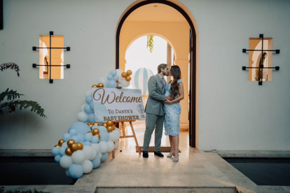 La exreina de belleza con su esposo Nelson.