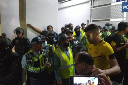 Salida del equipo de Barcelona.