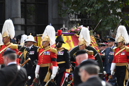 Durante el funeral de Isabel II