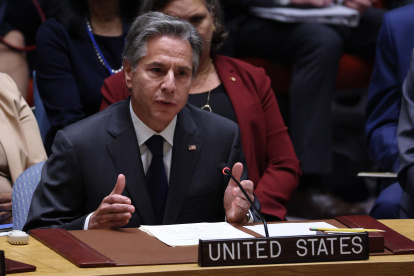 El secretario de Estado de Estados Unidos, Antony Blinken, fue registrado este jueves, 22 de septiembre, al intervenir ante el Consejo de Seguridad de las Naciones Unidas, en la sede de la ONU, en Nueva York (NY, EE.UU.).