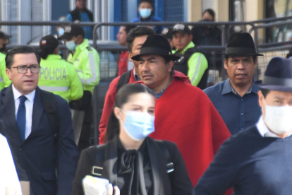 Juicio. Iza se presentó este lunes en la Unidad Judicial de Latacunga