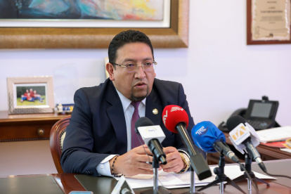 El presidente de la Asamblea Nacional brindó hoy una rueda de prensa en su despacho en el Palacio Legislativo.