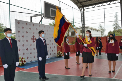 Foto de archivo del Juramento de la Bandera en el colegio Santiago Mayor.