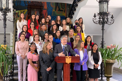 Conferencia de prensa de Guillermo Lasso en el Palacio de Carondelet.