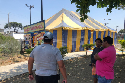 Hecho. La carpa se ubicó en un área verde, indicó el Municipio.