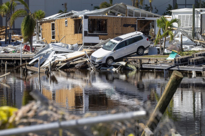 Vista, del 2 de octubre de 2022, en la que se observa los estragos causados por el huracán Ian en Fort Myers Beach, Florida.