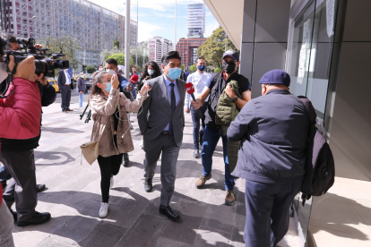 Caso. El exalcalde Jorge Yunda durante su ingreso al Complejo Judicial.