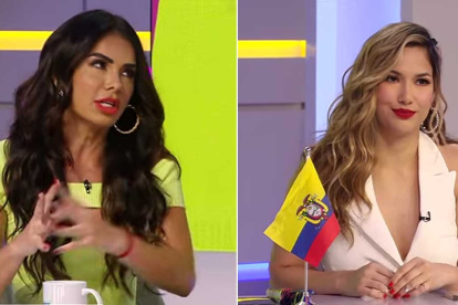 Alejandra con la panelista Vanessa Arias.