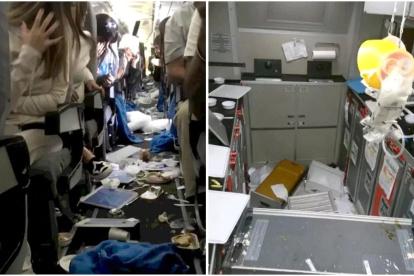 Los pasajeros que no llevaban puesto los cinturones salieron "disparados" hacia el Techo. /