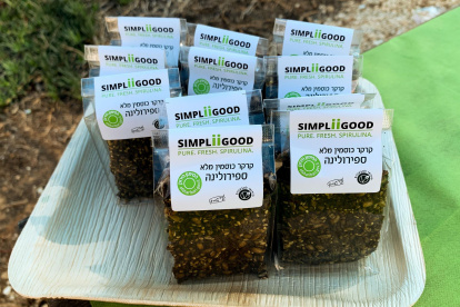 Galletas de espirulina comercializadas por la empresa Simpliigood, ubicada en Tel-Mond, Israel.