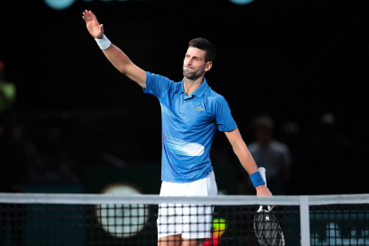 El serbio celebra tras vencer al ruso Khachanov. Estuvo prácticamente un mes sin jugar un torneo ATP.