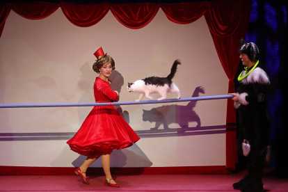 Moscú. Los actores humanos y gatunos, durante una reciente función.