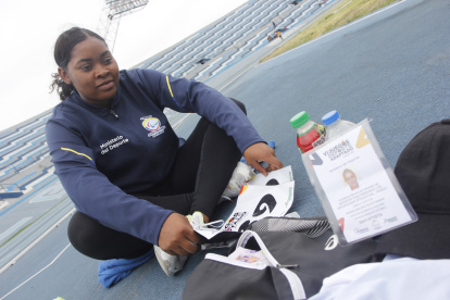 Poleth durante las competencias de los Juegos Nacionales de Deporte Adaptado hizo marca de 12,87.