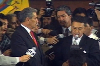Político. Bellettini en el momento que asumió la presidencia del Congreso Nacional, en 1992