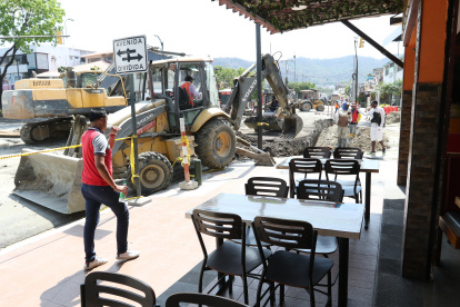 Comercio. Los locales se ven vacíos por los trabajos.