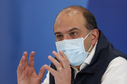El Defensor del Pueblo de Colombia, Carlos Camargo, durante una rueda de prensa, en Bogotá (Colombia). EFE/Mauricio Dueñas