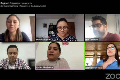 Sesión. Asambleístas de la Comisión de Régimen Económico se reunieron vía telemática este sábado 12 de noviembre.