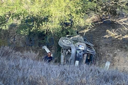 Siniestro. Vehículo en el que viajaban las víctimas ecuatorianas.
