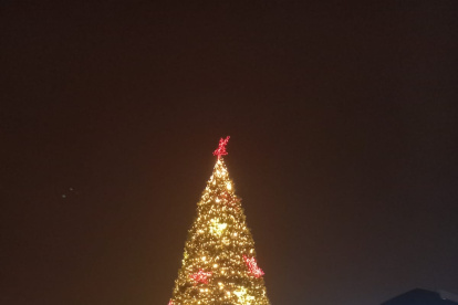 Cerca de tres semanas tomó el armado de las estructura navideña en el centro comercial.