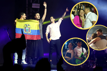 Reik junto a los enamorados y su invitada en sus shows.
