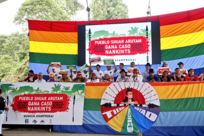 Encuentro. La dirigencia indígena, agrupada en la Conaie, se reunió este viernes en Unión Base, en Pastaza.