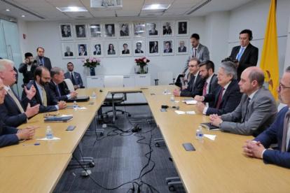 Una de las visitas de Guillermo Lasso y sus ministros a Nueva York, en la que aprovechó para reunirse con inversionistas.