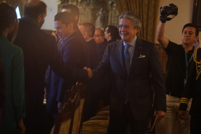 Guillermo Lasso en la cita en Carondelet.