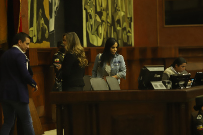 Aunque la sesión fue convocada por el presidente Virgilio Saquicela, fue presidida por la vicepresidente Marcela Holguín (Unes).