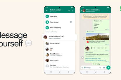 magen facilitada por WhatsApp, que empezará a desplegar la funcionalidad de "Message Yourself". EFE