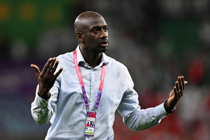 Doha (Qatar), 28/11/2022.- Ghana"s head coach Otto Addo reacts after winning the FIFA World Cup 2022 group H soccer match between South Korea and Ghana at Education City Stadium in Doha, Qatar, 28 November 2022. (Mundial de Fútbol, Corea del Sur, Catar) EFE/EPA/Noushad Thekkayil