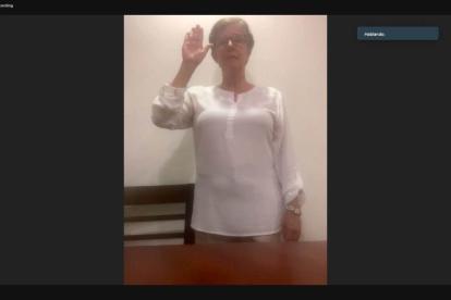 La posesión de Gina Ochoa Aguilar como consejera suplente fue de manera virtual.