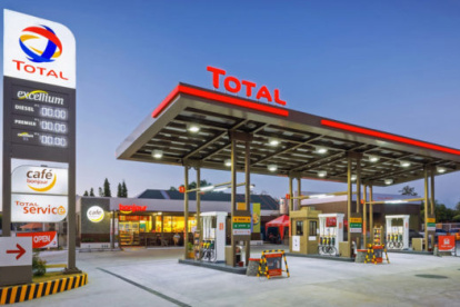Estación.- Una gasolinera de la empresa Total.